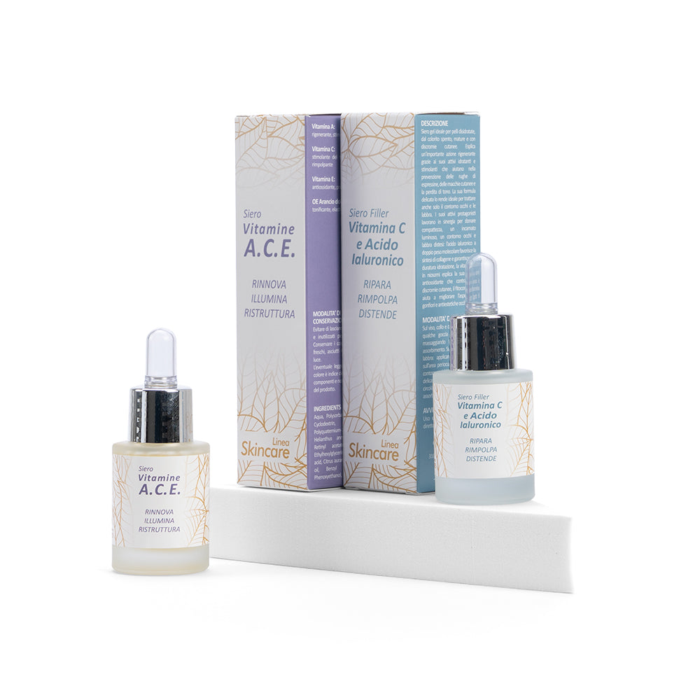 Siero Filler AntiAge Rigenerante con Vitamina C e Acido Ialuronico + Siero Viso - Vitamine A.C.E.